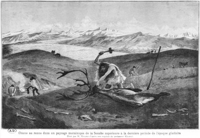 Reindeer Hunting During the Late Ice Age in a Morainic Landscape of High Souabe by Wilhelm Kranz